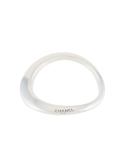 Pre-owned Chanel Cc Logo手镯（典藏款） In Silver