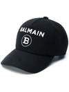 BALMAIN EMBROIDERED-LOGO BASEBALL CAP