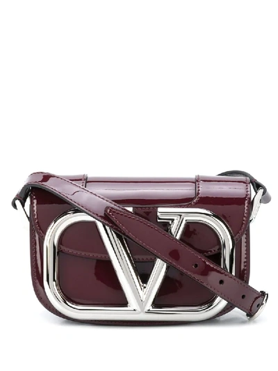 Valentino Garavani Supervee Sm Patent Leather Shoulder Bag In Purple