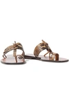 ZIMMERMANN KNOTTED SNAKE-EFFECT LEATHER SANDALS,3074457345623000701