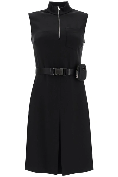 Prada Belted Dress In Black