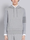 Thom Browne Grey Loopback 4-bar Hoodie In Grey