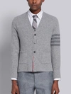 Thom Browne Rear Stripe V-neck Merino Cardigan In Grey