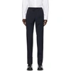 VALENTINO NAVY MOHAIR PIPING TROUSERS