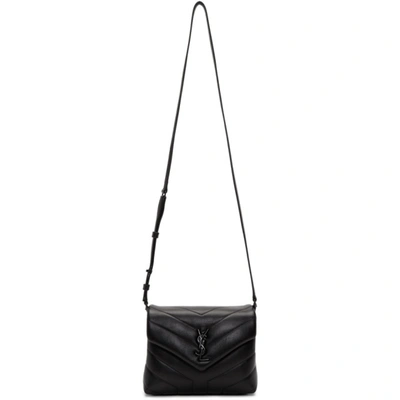 Saint Laurent Loulou Toy Ysl Matelasse Calfskin Envelope Crossbody Bag In Black