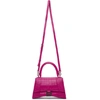 BALENCIAGA BALENCIAGA PINK CROC SMALL HOURGLASS BAG