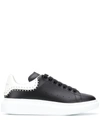 Alexander Mcqueen Men's Studded Two-tone Leather Sneakers In Black