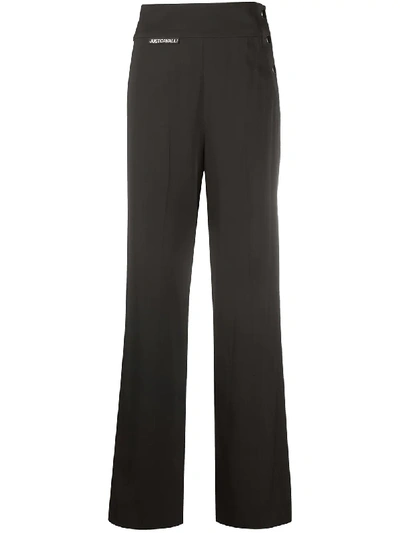 Just Cavalli High-waisted Wide-leg Trousers In Black