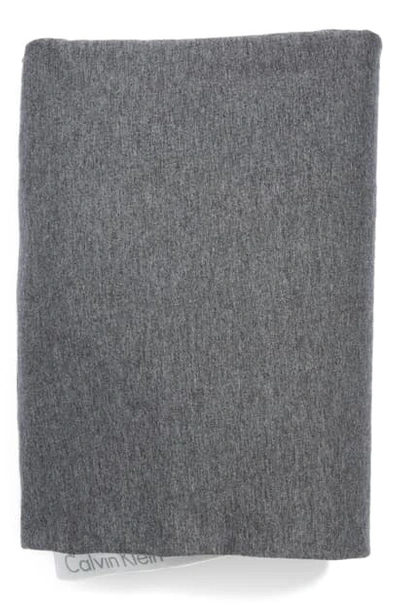 Calvin Klein Home Modern Cotton Collection Cotton & Modal Fitted Sheet In Charcoal