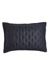 Donna Karan Essential Lyocell & Silk Tack Stitch Sham In Black