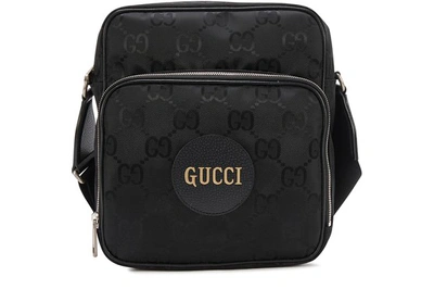 Gucci Men's Eco Gg Nylon Medium Shoulder Bag In Black