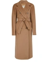 Max Mara Madame Wool And Cashmere Long Belted Coat In Camel