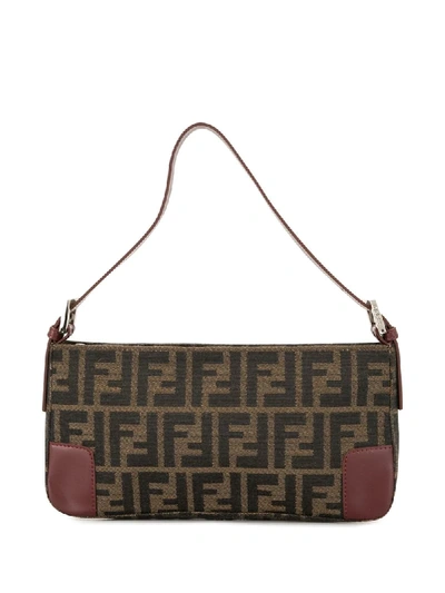 Pre-owned Fendi Zucca Shoulder Bag In Brown