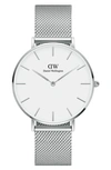 DANIEL WELLINGTON PETITE ASHFIELD MESH STRAP WATCH, 36MM,DW00100306