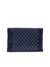 GUCCI JACQUARD SCARF IN BLUE FEATURING GG PATTERN