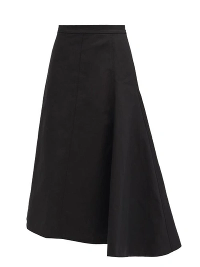 Jil Sander A-line Midi Skirt In Black