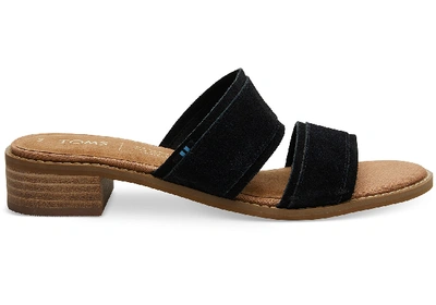 Toms Black Suede Women's Mariposa Sandals