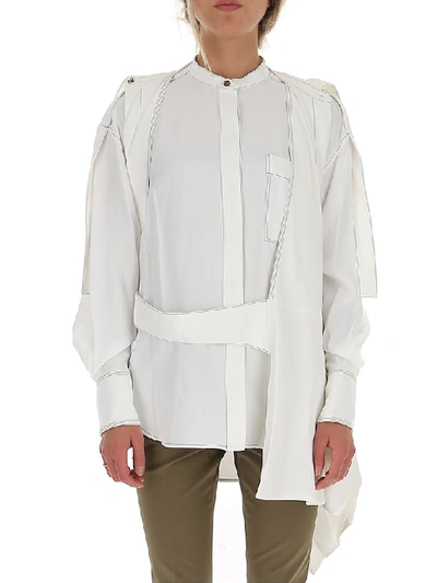 Proenza Schouler Belted Asymmetric Shirt In White