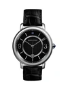 BOUCHERON EPURE STEEL & ALLIGATOR STRAP WATCH,400011660350