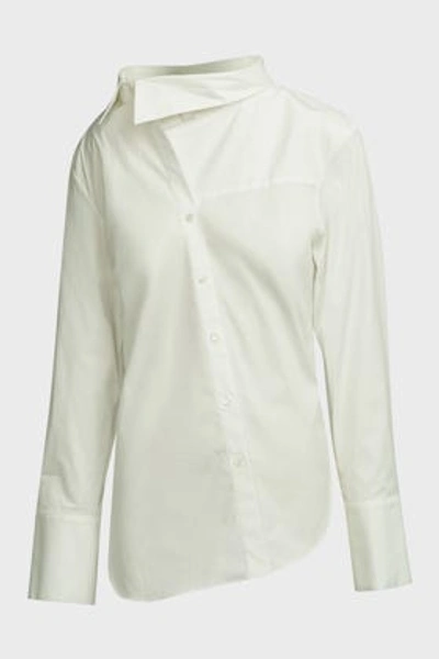 Monse Twisted Scarf-neck Poplin Shirt In White