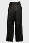 HELMUT LANG HIGH-WAIST WRAP LEATHER TROUSERS,849713