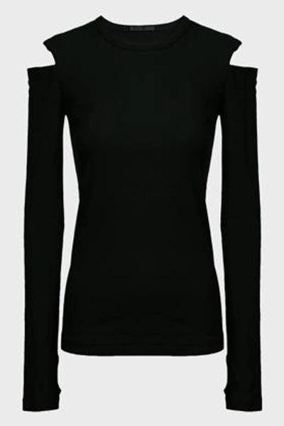 Helmut Lang Slash-detail Long-sleeve T-shirt In Black