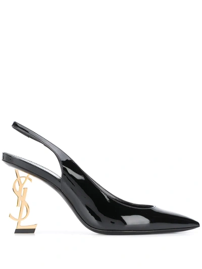 Saint Laurent Opyum Slingback Pumps In Black