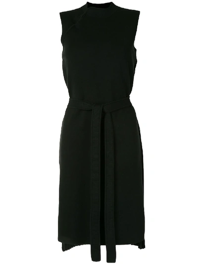 Shanghai Tang Tie-waist Pleated Dress In Black