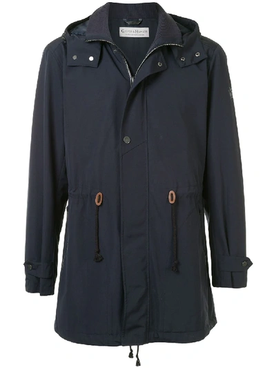 Gieves & Hawkes Hooded Mid-length Parka In Blue
