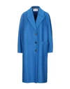 Harris Wharf London Coat In Bright Blue