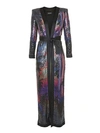 BALMAIN PRINTED SEQUIN BELTED DUSTER,0400012770220