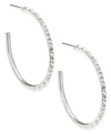 KENDRA SCOTT MEDIUM PAVE C-HOOP EARRINGS, 1.7"