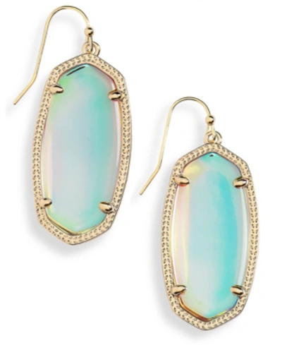 Kendra Scott 14k Gold Plated Elle Drop Earrings In Dichroic Glass