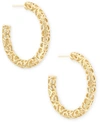 KENDRA SCOTT MEDIUM OPENWORK TUBULAR HOOP EARRINGS, 1.41"