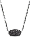Kendra Scott 14k Gold Plated Elisa Pendant Necklace In Black Drusy
