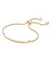 Kendra Scott Ott Adjustable Chain Bracelet W/ Cubic Zirconia In Gold