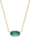 Kendra Scott 14k Gold Plated Elisa Pendant Necklace In London Blue