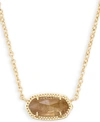 Kendra Scott 14k Gold Plated Elisa Pendant Necklace In Citrine