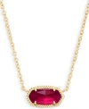 Kendra Scott Stone Pendant Necklace, 15" + 2" Extender In Berry Illusion