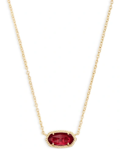 Kendra Scott 14k Gold Plated Elisa Pendant Necklace In Citrine