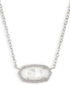Kendra Scott 14k Gold Plated Elisa Pendant Necklace In Silver Ivory Mother Of Pearl