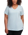 CALVIN KLEIN PERFORMANCE PLUS SIZE LOGO PATCH V-NECK T-SHIRT