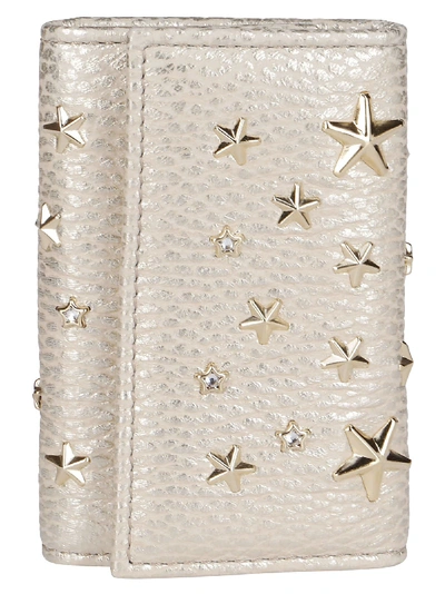 Jimmy Choo Gold-tone Leather Keyholder