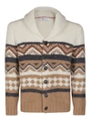 BRUNELLO CUCINELLI MULTICOLOR WOOL-BLEND CARDIGAN,11439600