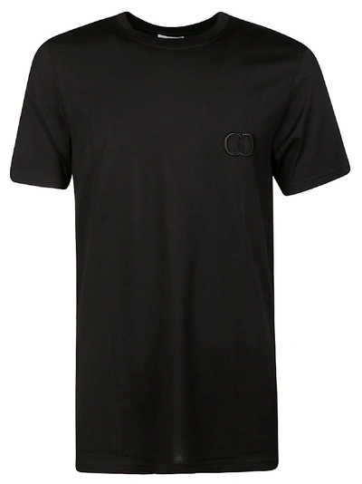 Dior Embroidered Logo T-shirt In Black