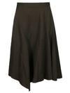 JW ANDERSON KHAKI GREEN VIRGIN WOOL SKIRT,11439370