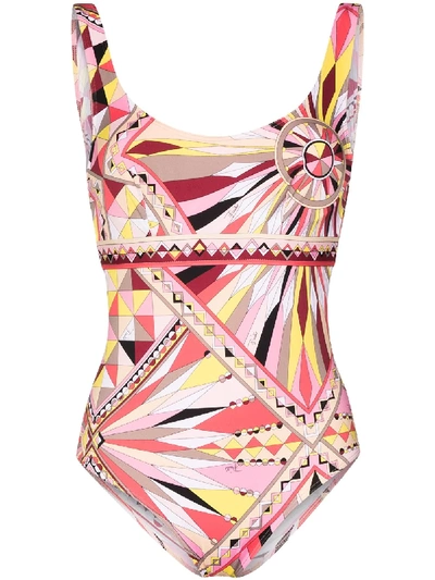 Emilio Pucci Printed One Piece Swimsuit In Pink