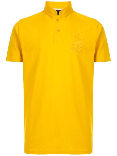 Shanghai Tang Embroidered Logo Polo Shirt In Yellow