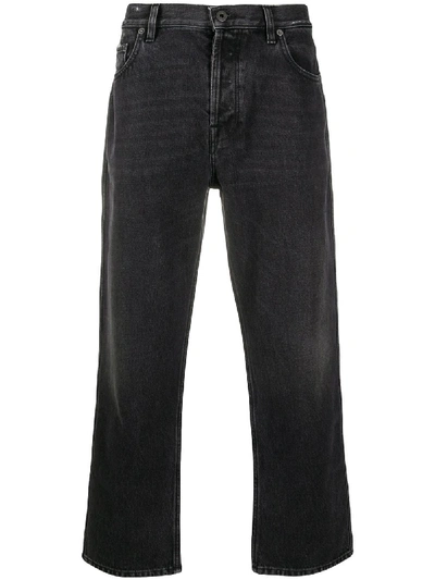 Valentino Straight Jeans With Vlogo Inlay In Black