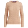 Ralph Lauren Cable-knit Cashmere Sweater In Lux Camel